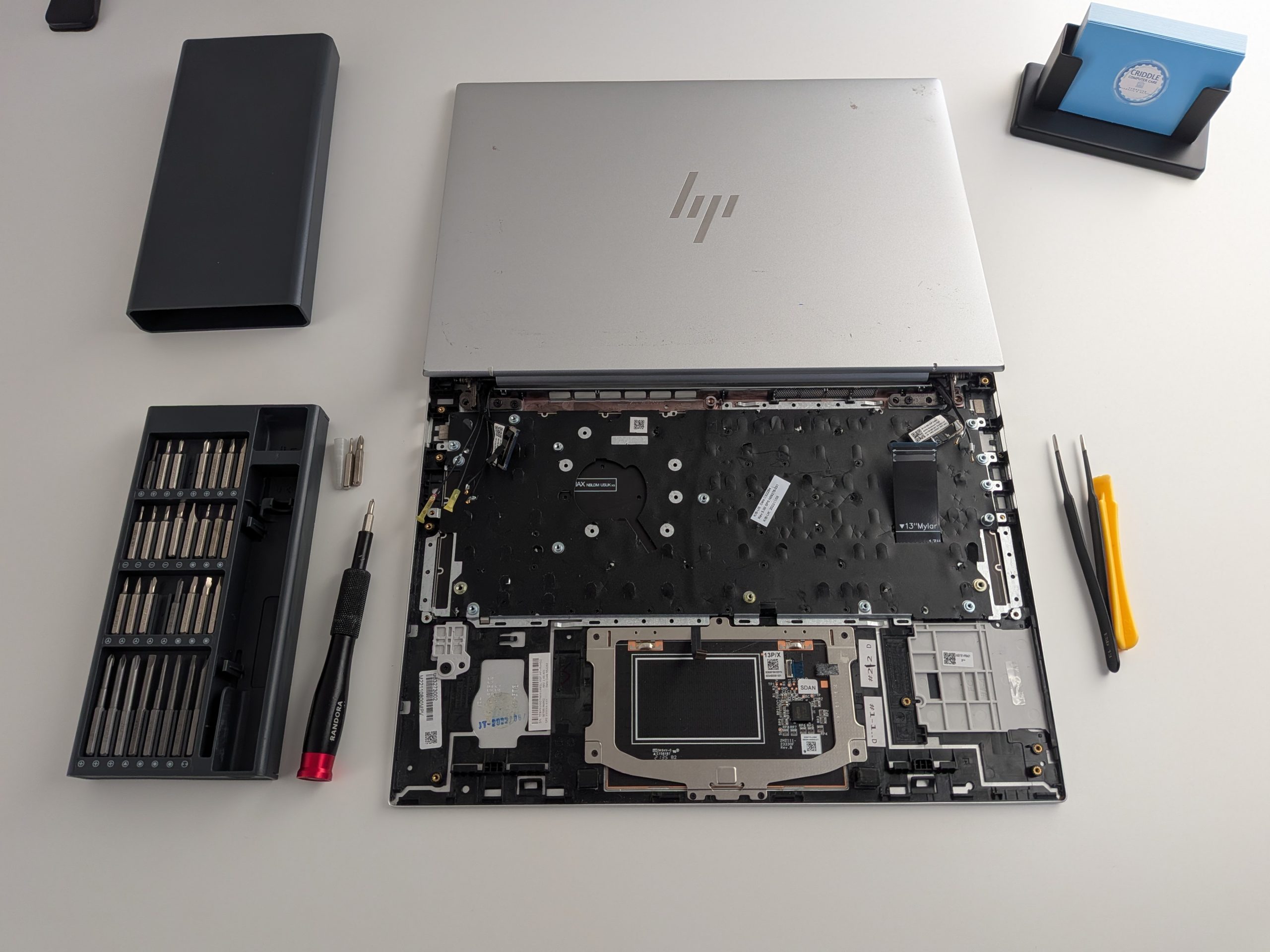 HP laptop opened for hardware repair - Criddle Computer Care Crawley