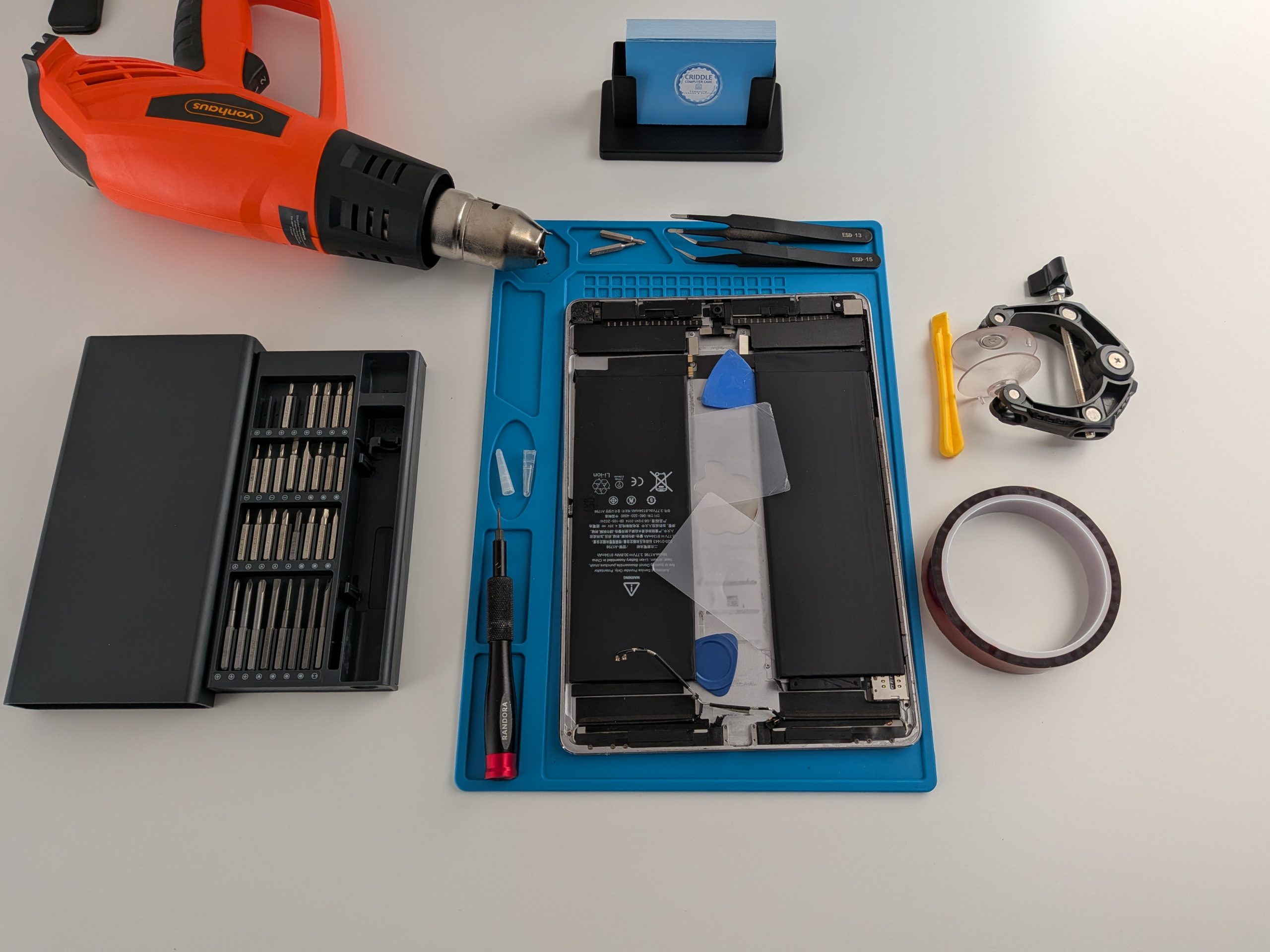 Tablet repair with specialist tools - Criddle Computer Care Crawley