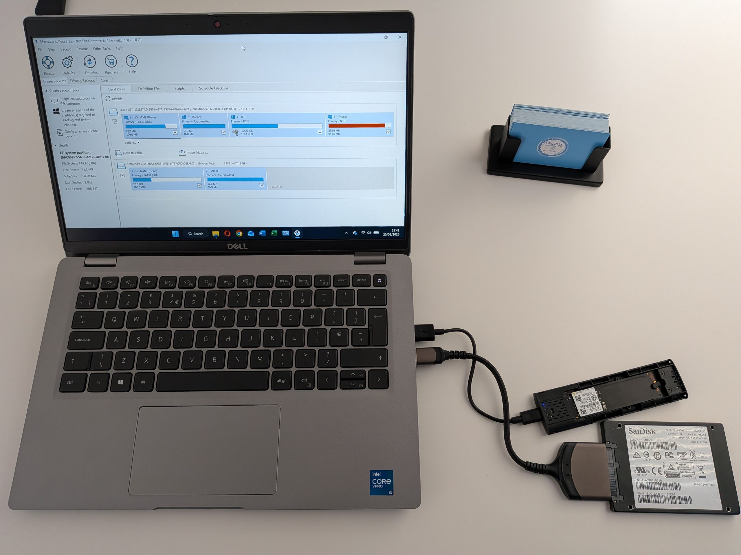 SSD upgrade and data migration on a Dell laptop - Criddle Computer Care Crawley